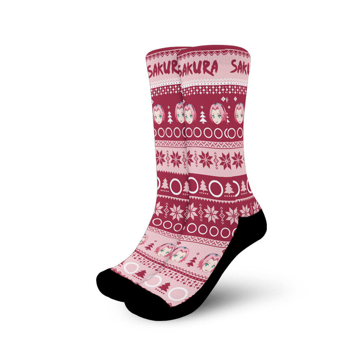 Sakura Haruno Christmas Ugly Socks Gear Anime