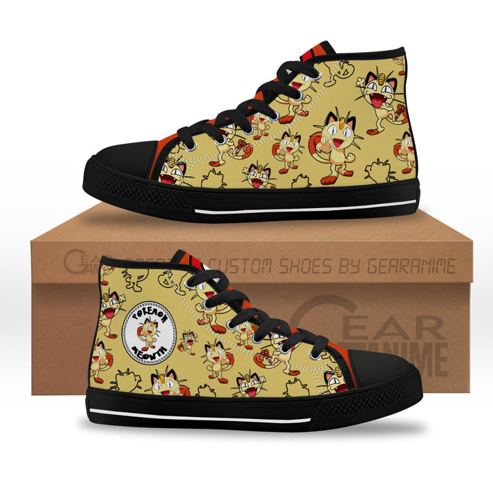 Meowth Kids Sneakers Custom High Top Shoes-Gear Anime