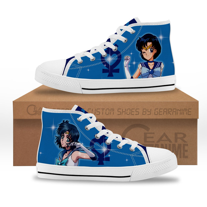 Sailor Mercury Kids Sneakers Custom High Top Shoes-Gear Anime