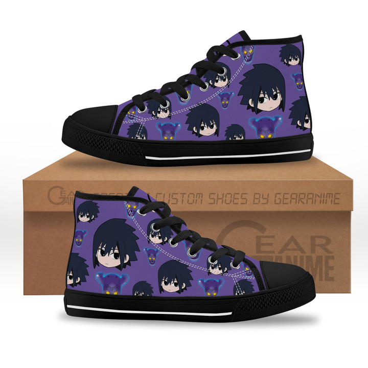 Sasuke Susanoo Kids Sneakers Custom High Top Shoes Pattern Style-Gear Anime