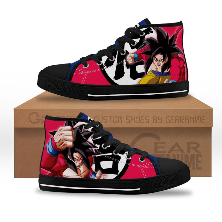 Goku Super Saiyan 4 Kids Sneakers Custom High Top Shoes-Gear Anime