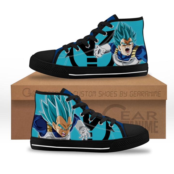 Vegeta Blue Kids Sneakers Custom High Top Shoes-Gear Anime