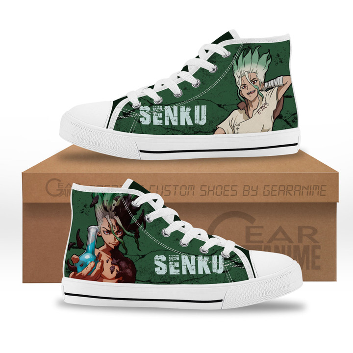 Senku Ishigami Kids High Top Sneakers Custom Shoes-Gear Anime
