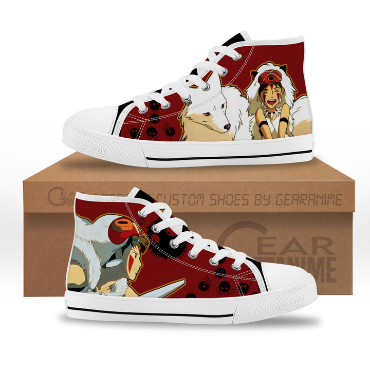 Princess Mononoke Kids High Top Sneakers Custom Shoes-Gear Anime