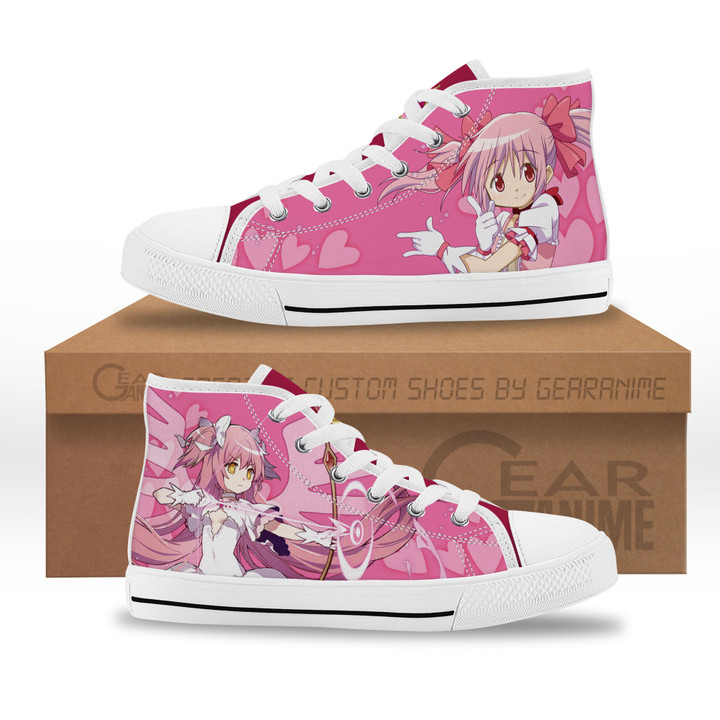 Madoka Kaname Kids High Top Sneakers Custom Shoes-Gear Anime