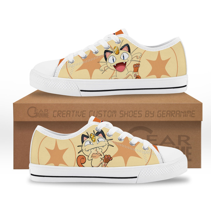 Meowth Kids Sneakers Custom Low Top Shoes-Gear Anime