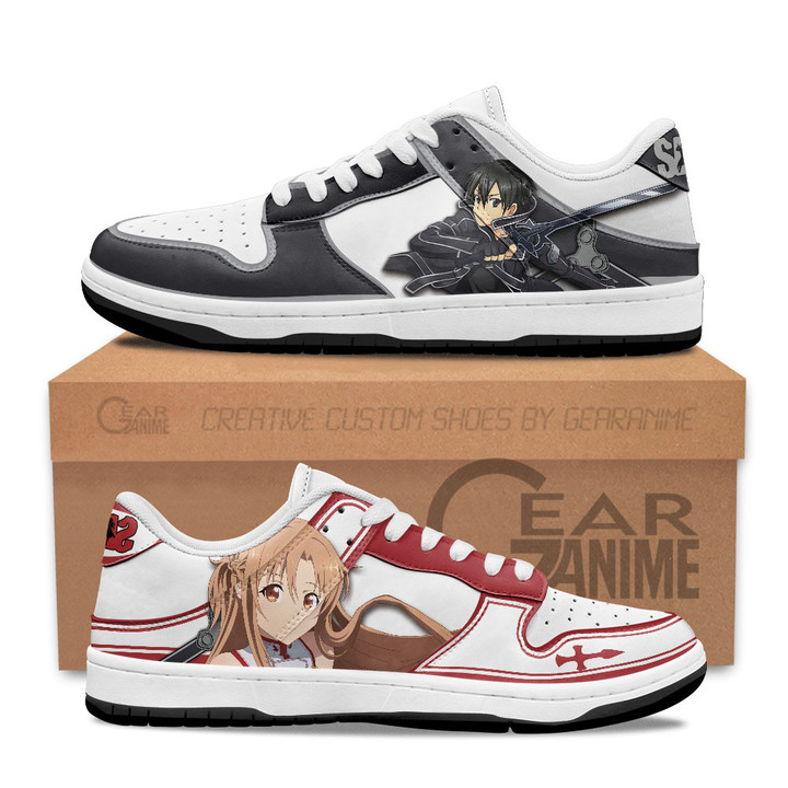 Kirito and Asuna SB Sneakers Custom ShoesGear Anime