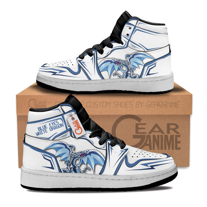 Blue Eyes White Dragon Kids Shoes Custom Kid Sneakers Gear Anime