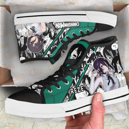 Bomb Girl Reze High Top Shoes Custom Manga Anime Chainsaw Man Sneakers - 2 - GearAnime