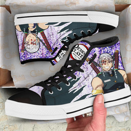 Demon Slayer Tengen Uzui High Top Shoes Custom Anime Sneakers Wisteria Style - 2 - GearAnime