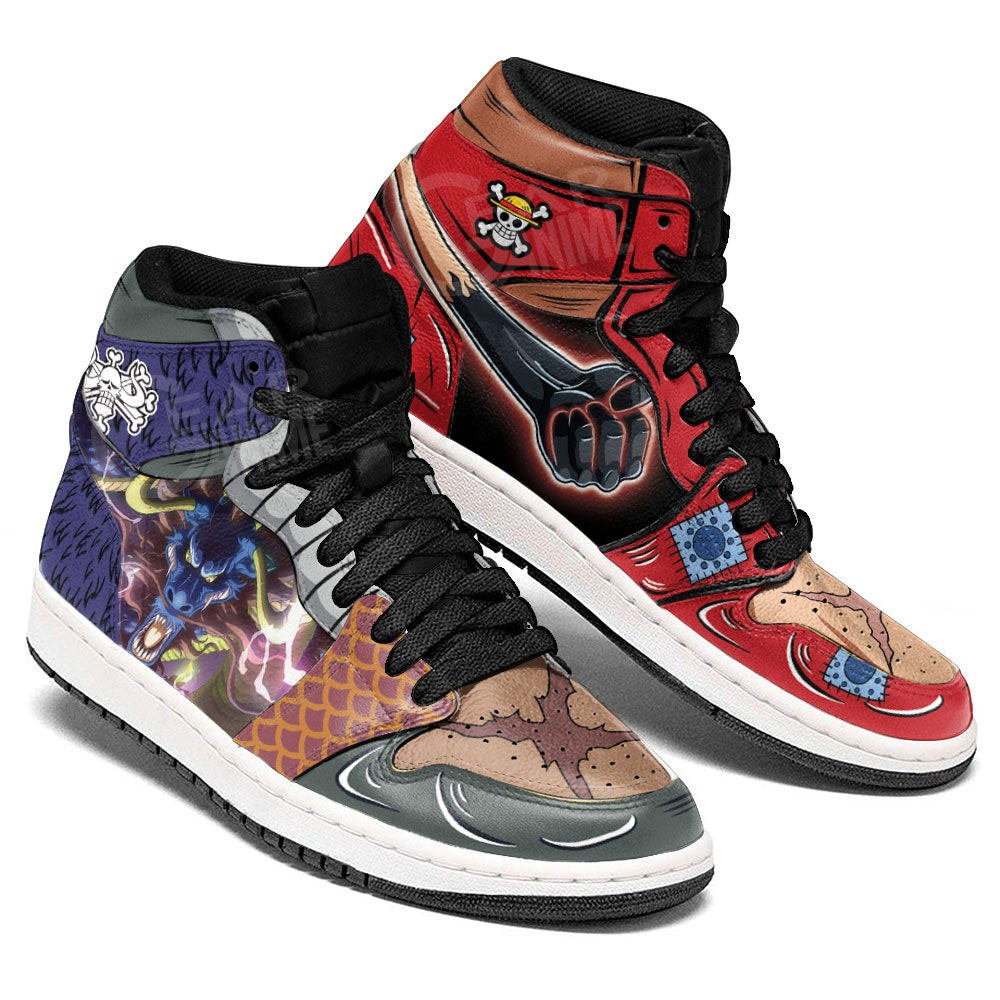 Luffy and Kaido Sneakers Custom One Piece Anime Shoes - 3 - GearAnime