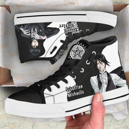 Black Butler Sebastian Michaelis High Top Shoes Custom Anime Sneakers - 2 - GearAnime