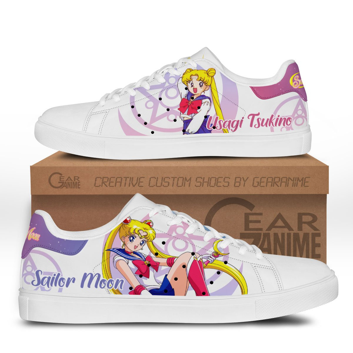 Usagi Tsukino Sailor Moon Skate Sneakers Custom Anime Sailor Moon Shoes - 1 - GearAnime
