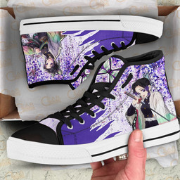 Demon Slayer Shinobu Kocho High Top Shoes Custom Anime Sneakers Wisteria Style - 2 - GearAnime