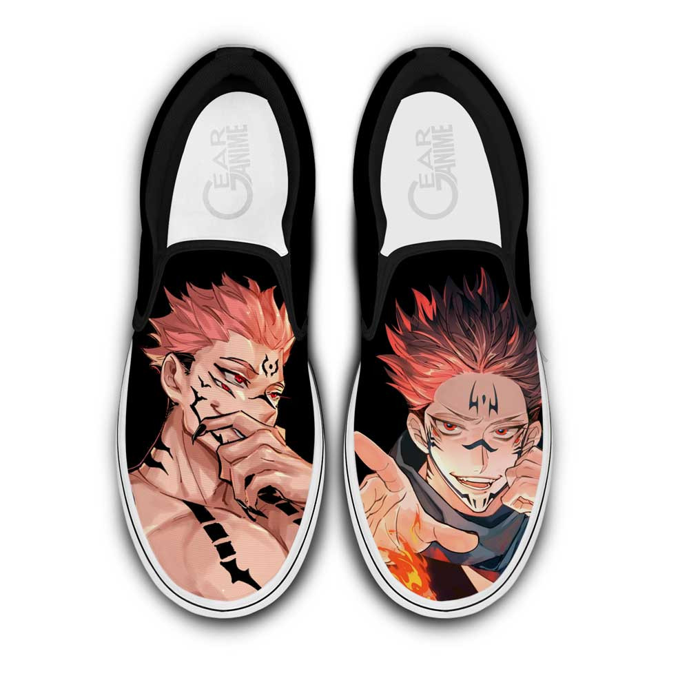 Ryoumen Sukuna Slip On Sneakers Custom Anime Jujutsu Kaisen Shoes - 1 - GearAnime