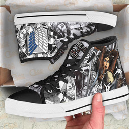 Eren Yeager High Top Shoes Custom Anime Attack On Titan Sneakers - 2 - GearAnime