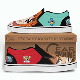 Nami and Luffy Slip On Sneakers Custom Anime One Piece Shoes - 4 - GearAnime