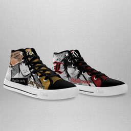 Light Yagami and L Lawliet High Top Shoes Custom Death Note Anime Sneakers - 4 - GearAnime