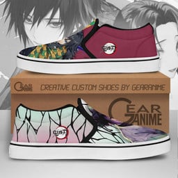 Giyuu And Shinobu Slip On Sneakers Demon Slayer Custom Anime Shoes - 2 - GearAnime