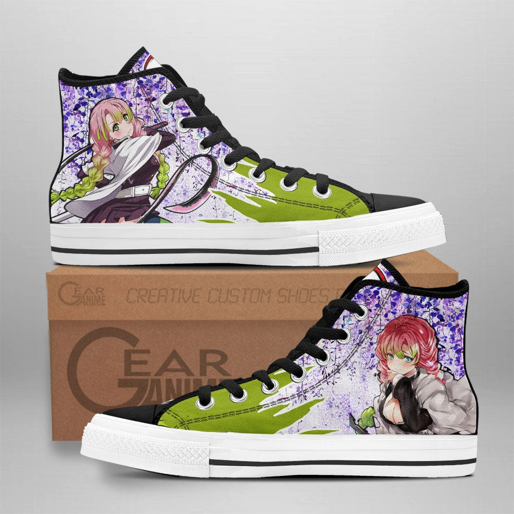 Demon Slayer Mitsuri Kanroji High Top Shoes Custom Anime Sneakers Wisteria Style - 1 - GearAnime