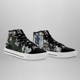 AOT Levi High Top Shoes Custom Anime Attack On Titan Sneakers - 4 - GearAnime