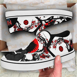 Uchiha Madara Slip On Sneakers Custom Japan Blossom Anime Shoes - 3 - GearAnime