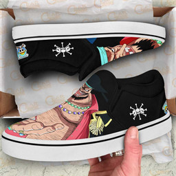 Blackbeard Slip On Sneakers Custom Anime One Piece Shoes - 2 - GearAnime