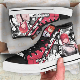 Makima High Top Shoes Custom Manga Anime Chainsaw Man Sneakers - 2 - GearAnime