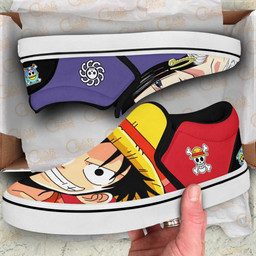 Boa Hancock and Luffy Slip On Sneakers Custom Anime One Piece Shoes - 2 - GearAnime
