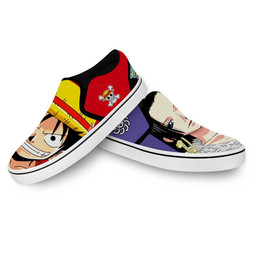 Boa Hancock and Luffy Slip On Sneakers Custom Anime One Piece Shoes - 4 - GearAnime