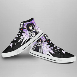 Demon Slayer Obanai Iguro High Top Shoes Custom Anime Sneakers Wisteria Style - 3 - GearAnime