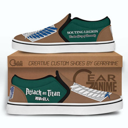 AOT Wing of Freedom Slip On Sneakers Custom Symbol Anime Attack On Titan Shoes - 2 - GearAnime