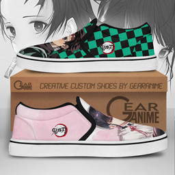 Tanjiro and Kanao Slip On Sneakers Demon Slayer Custom Anime Shoes - 2 - GearAnime