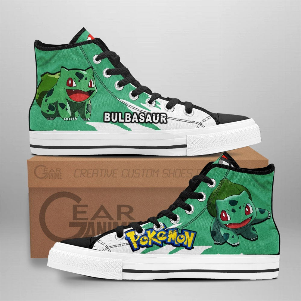 Pokemon Bulbasaur High Top Shoes Custom Anime Sneakers - 1 - GearAnime