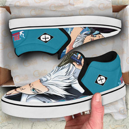 Toshiro Hitsugaya Slip On Sneakers Custom Anime Bleach Shoes - 2 - GearAnime