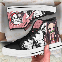 Cute Nezuko High Top Shoes Custom Anime Demon Slayer Sneakers - 2 - GearAnime