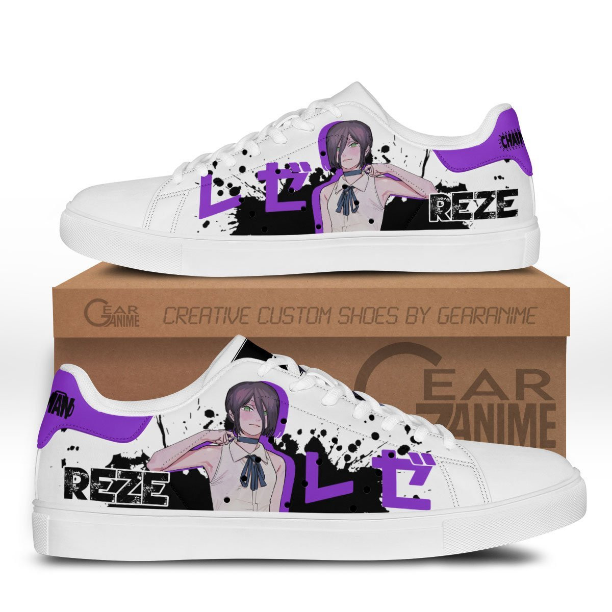 Lady Reze Skate Sneakers Custom Chainsaw Man Anime Shoes - 1 - GearAnime