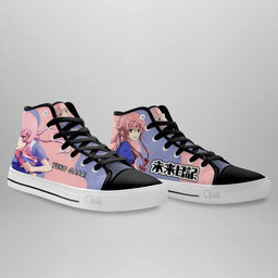 Mirai Nikki The Future Diary Yuno Gasai High Top Shoes Custom Anime Sneakers - 4 - GearAnime
