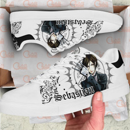 Black Butler Sebastian Michaelis Skate Sneakers Custom Anime Shoes - 2 - GearAnime