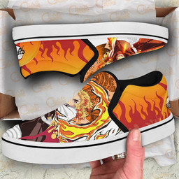 Rengoku Slip On Sneakers Custom Anime Demon Slayer Shoes - 2 - GearAnime