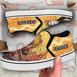 Zenitsu Slip On Sneakers Canvas Custom Demon Slayer Anime Shoes - 3 - GearAnime