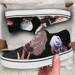 Tokyo Ghoul Ken Kaneki Slip On Sneakers Custom Anime Shoes - 2 - GearAnime