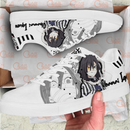 Demon Slayer Obanai Iguro Skate Sneakers Custom Anime Shoes - 2 - GearAnime