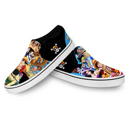 Straw Hat Pirates Slip On Sneakers Custom Anime One Piece Shoes - 3 - GearAnime