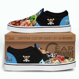 Straw Hat Pirates Slip On Sneakers Custom Anime One Piece Shoes - 4 - GearAnime
