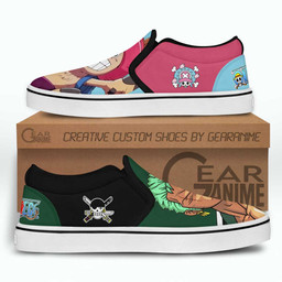 Chopper and Zoro Slip On Sneakers Custom Anime One Piece Shoes - 4 - GearAnime