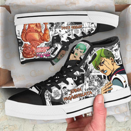 Jobin Higashikata High Top Shoes Custom Manga Anime Jojo's Birraze Adventure Sneakers - 2 - GearAnime