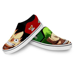 Luffy and Zoro Slip On Sneakers Custom Wano One Piece Anime Shoes - 4 - GearAnime