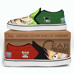 Luffy and Zoro Slip On Sneakers Custom Wano One Piece Anime Shoes - 2 - GearAnime