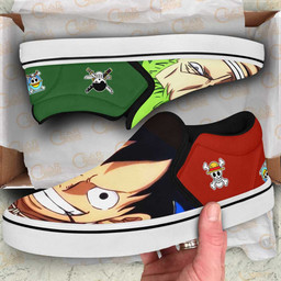 Luffy and Zoro Slip On Sneakers Custom Wano One Piece Anime Shoes - 3 - GearAnime